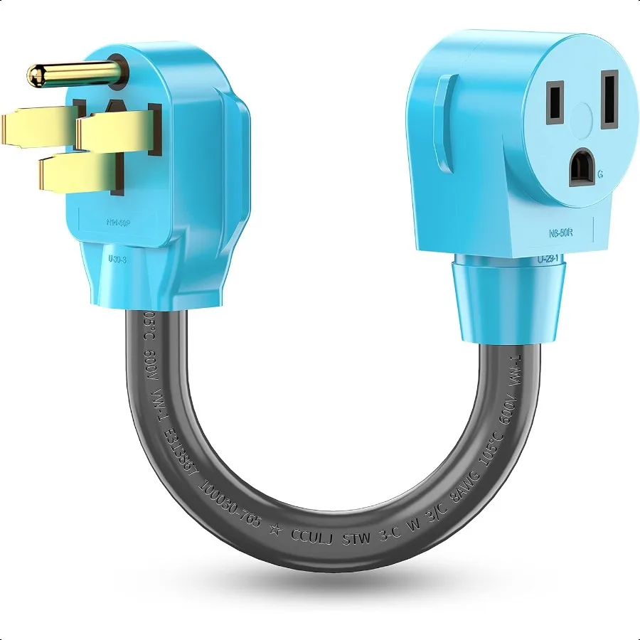 

Welder Adapter Cord NEMA 1450P Male to 650R Female 50 Amp Welder Power Adapter Plug Heavy Duty STW 8 AWG 50 Amp 250V 12500 Watt