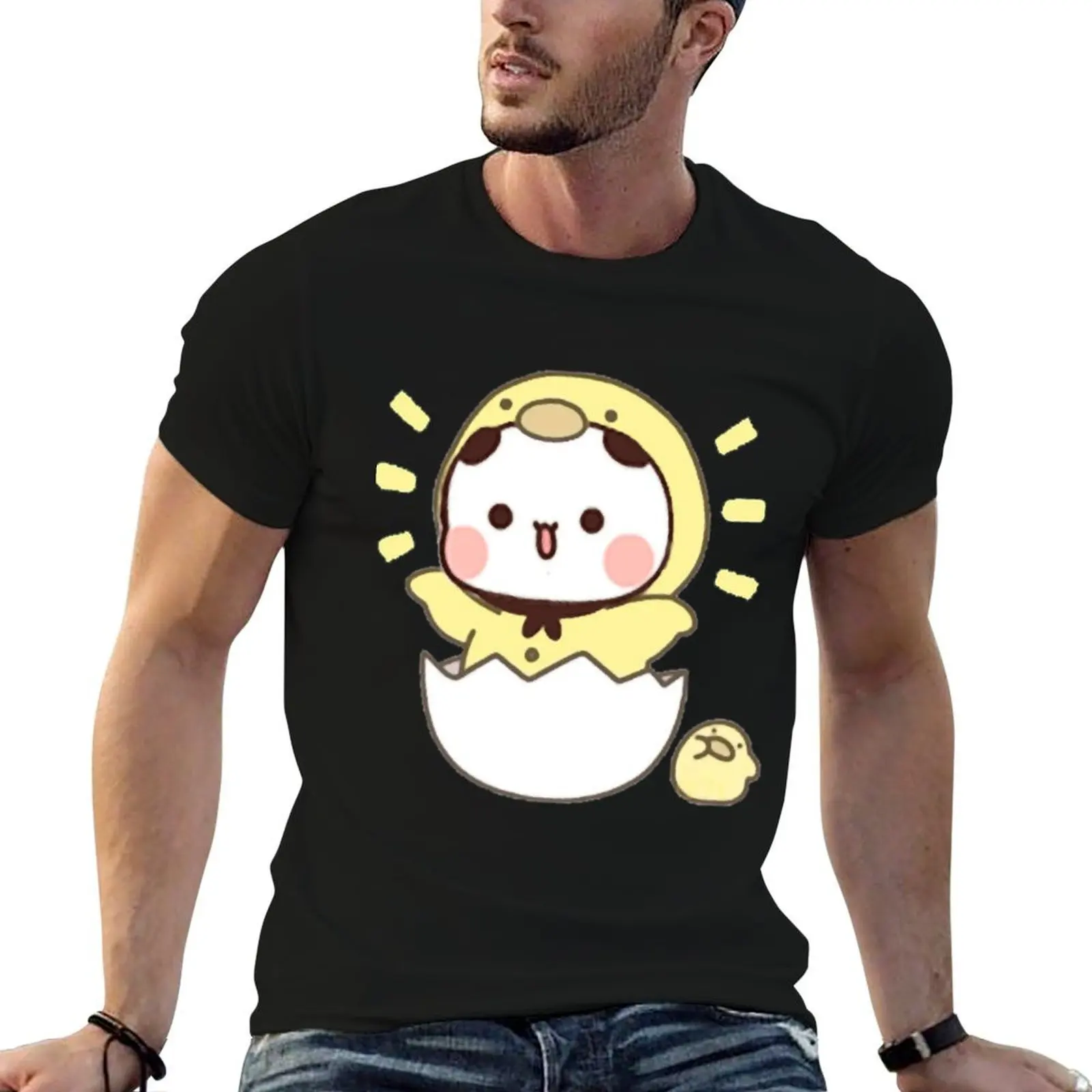 

Cute Little Chicken Bubu Open Active T-Shirt anime t shirts for man funny t shirts dark humor t shirts for man cotton T-Shirt
