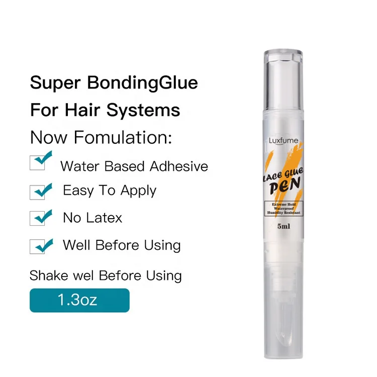 5ml Waterproof Extra Strong Lace Glue Pen for Lace Front Wig Human Hair Wholesale Custom Label Wig Making Supplies