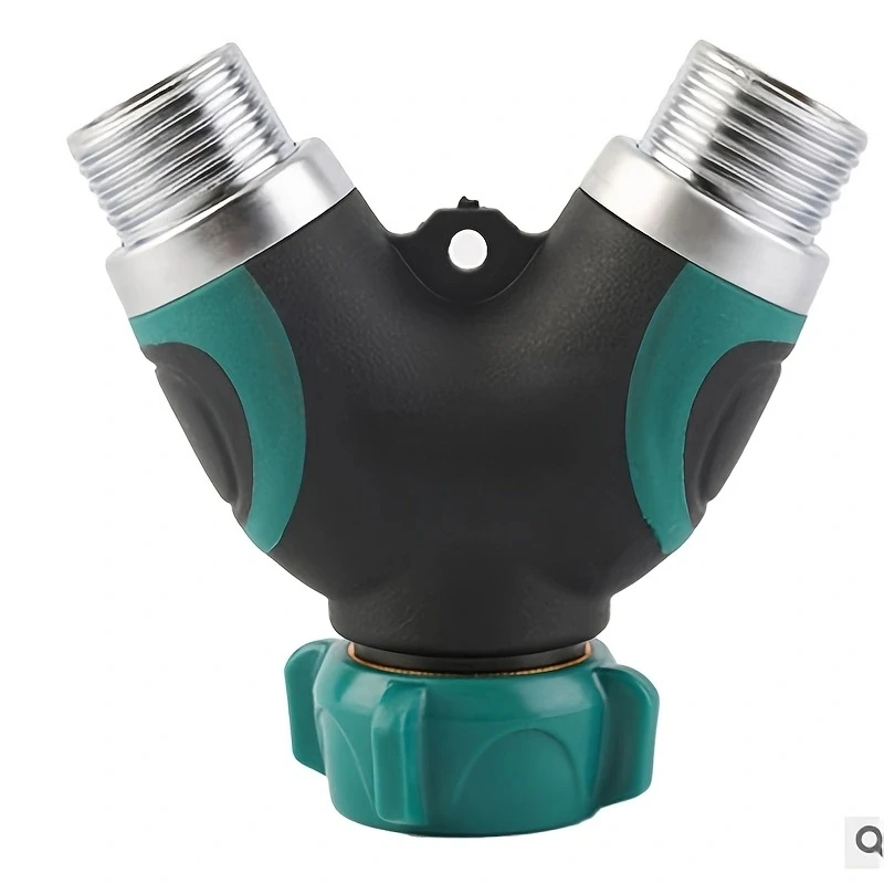 1PC 2-Way Garden Water Pipe Joint Y-Shaped Hose Diverter Valve With Switch Dual Metal Valve Connector ﻿