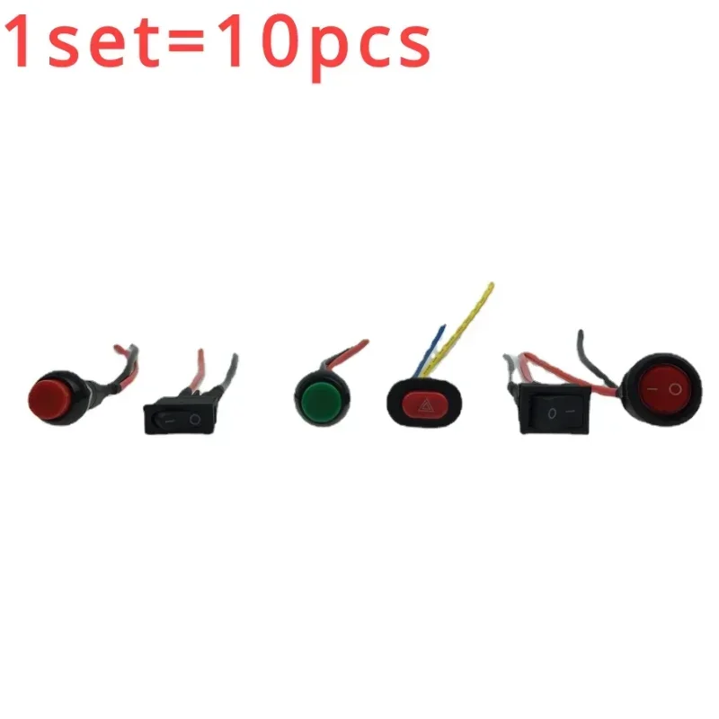 10pcs Motorcycle Modified  Electric with Double Flash Circular Switch Power Lantern,Handle Small,Including Wire Small Triangle