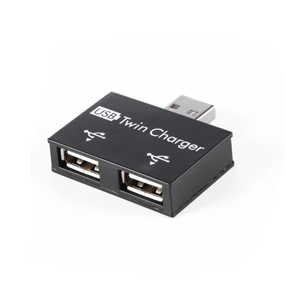 USB 2.0 macho para fêmea Twin Charger, Dual 2 Port, DC 5V, carregamento Splitter, Adaptador Hub, Conector Conversor