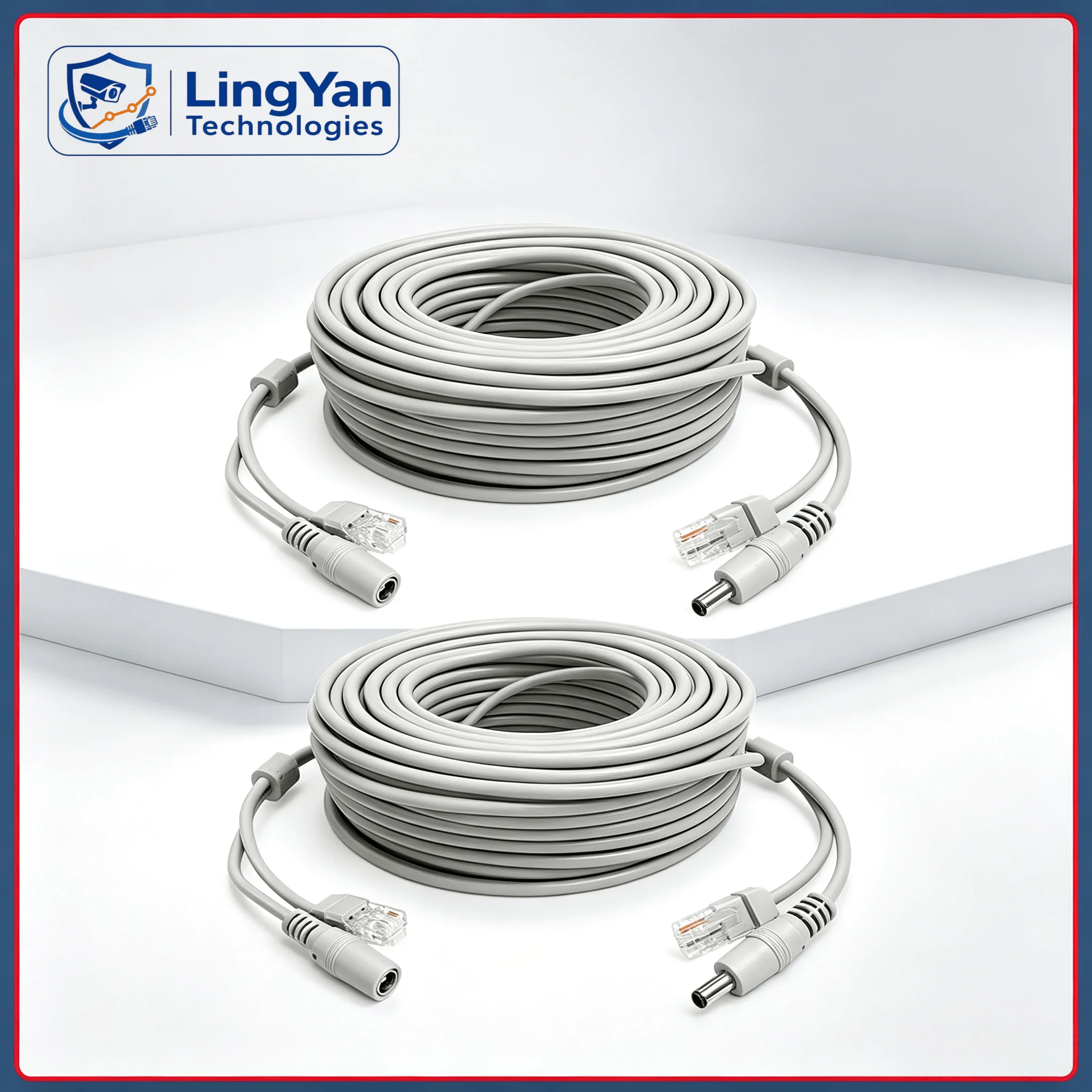 Integrated PoE Network Power Extension Cable RJ45 DC CCTV Wiring Kit For Long Distance Outdoor IP Camera NVR Connection
