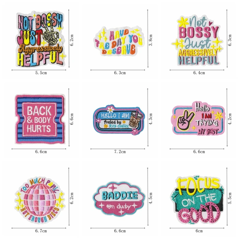 Parche bordado dibujos animados y letras para coser o planchar - imagen 4