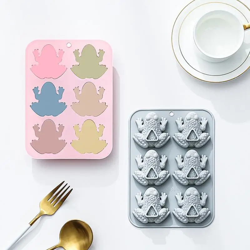 C Epoxy Resin Mold Baking Cake Decoration Accessories 6-hole Toad Silicone Molds Passover Frog Fondant Candy Chocolate Mould