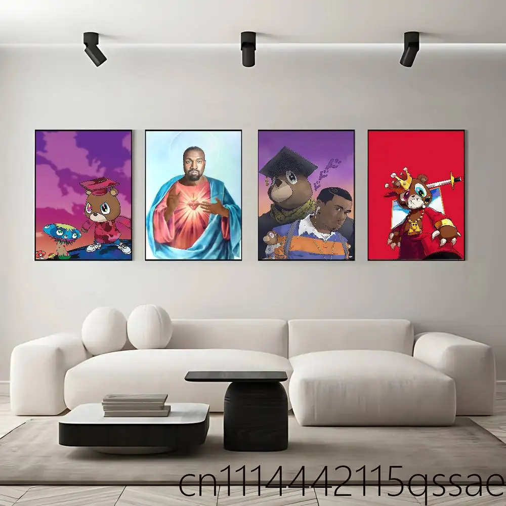 K-Kanye W-West Jesus Is King Poster Art Print Anime Style Home Decor Ideal Gift Perfect Room Decor