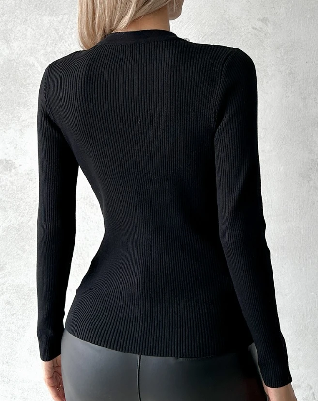 เสื้อผ้า Y2K สเวตเตอร์แฟชั่นสำหรับผู้หญิงเสื้อสเวตเตอร์ถักคอกลมแขนยาวใส่ได้หลายโอกาสลำลองใหม่2023ฤดูหนาว