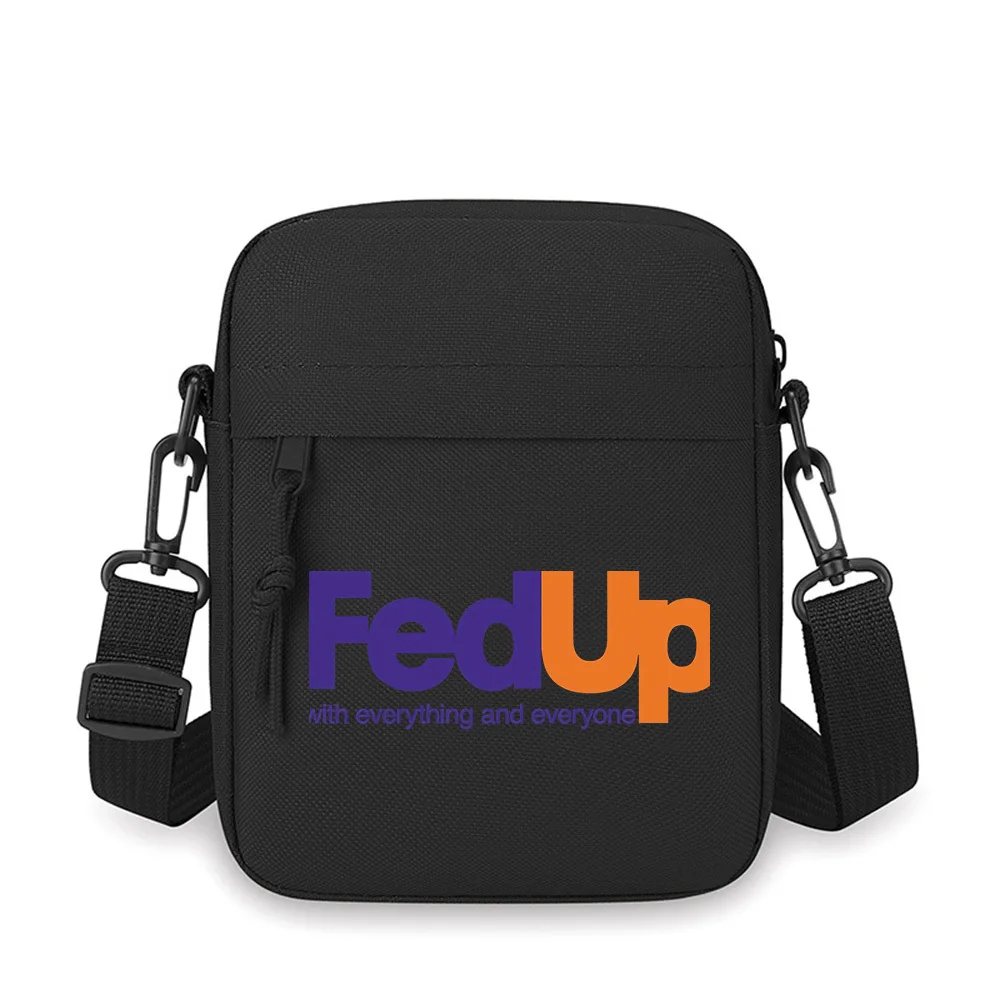 

Wordplay Fed Up Logo with Text Men Crossbody Bag Single Shoulder Women Cartoon Anime Film Printing Design Unisex