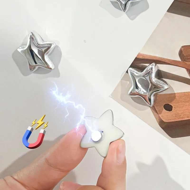 Stars Shape Magnetic Sticker Refrigerator Magnets Strong Photos Fridge Whiteboard Note Holder DIY Picture Wall Fix Magnets Board