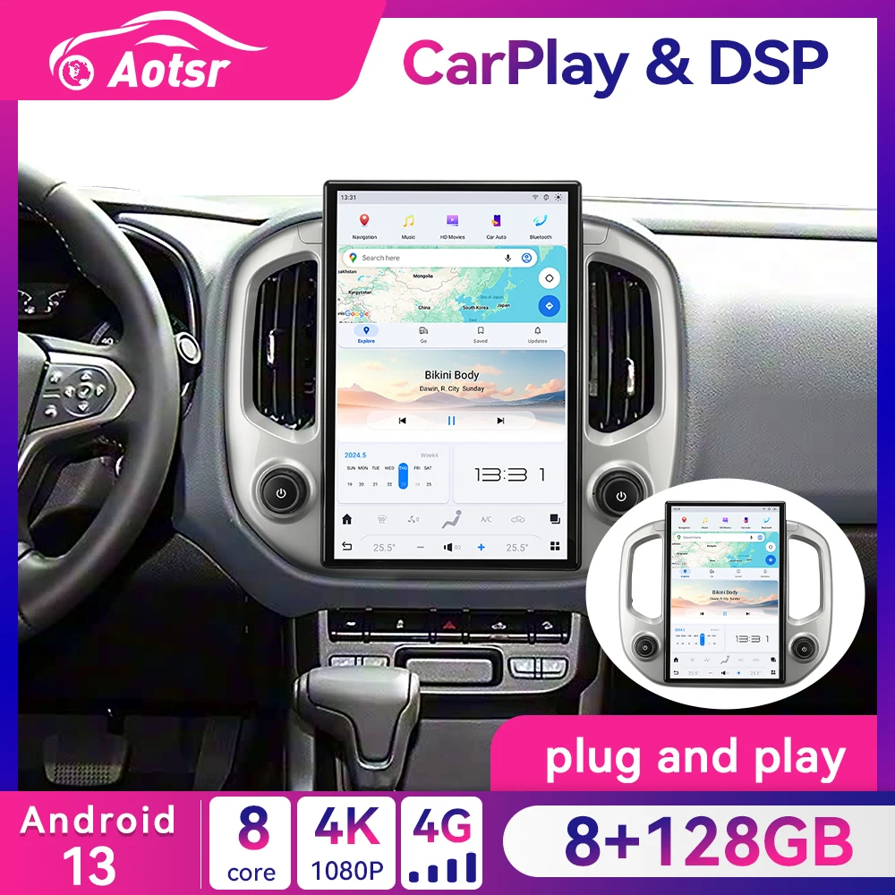 Radio para Auto con Pantalla de 14.4 Pulgadas, 8+128G, Android 13, GPS, para Chevrolet Colorado, Trailblazer, GMC Canyon 2014-2023, Reproductor Multimedia