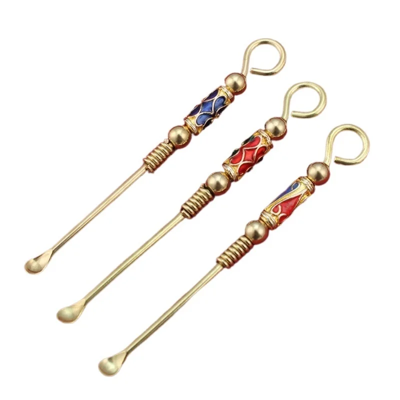 Imagem -02 - Mini Brass Earpick para Keychain Earpick Colher Ear Pick Chaveiro 50 Pcs