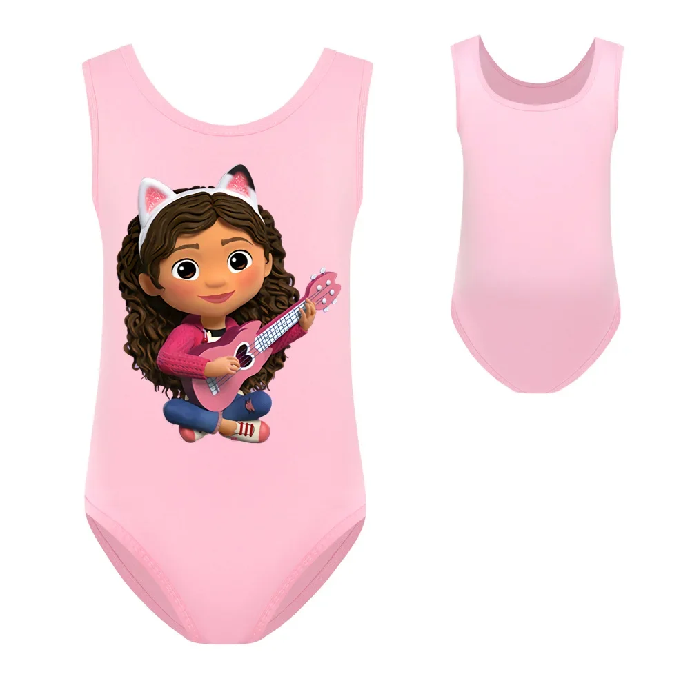 Gabbys Doolhouse Bathing Suits Baby Girls Ruffle Swimsuit Kids One Piece Swimwear Children Cartoon Gabbys Cat BeachWear Bodysuit