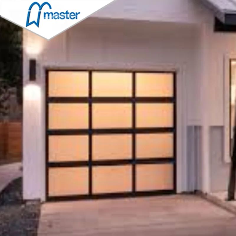 

Секционные гаражные ворота из алюминиевого сплава с матовым стеклом в современном стиле от ведущего китайского производителя по оптовой цене для дома