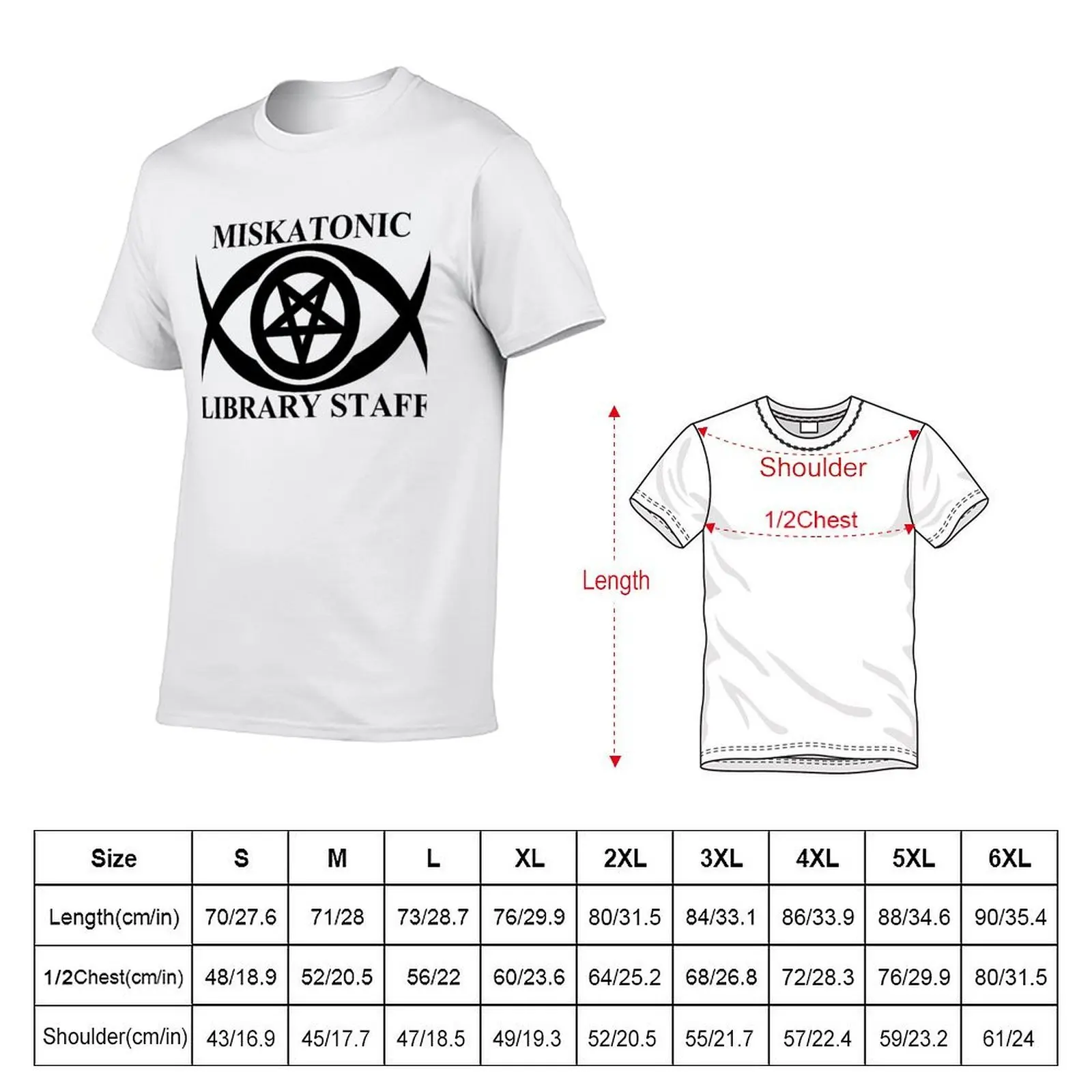 MISKATONIC LIBRARY STAFF T-Shirt man t shirt designer anime t shirts for man t shirts with prints T-shirt