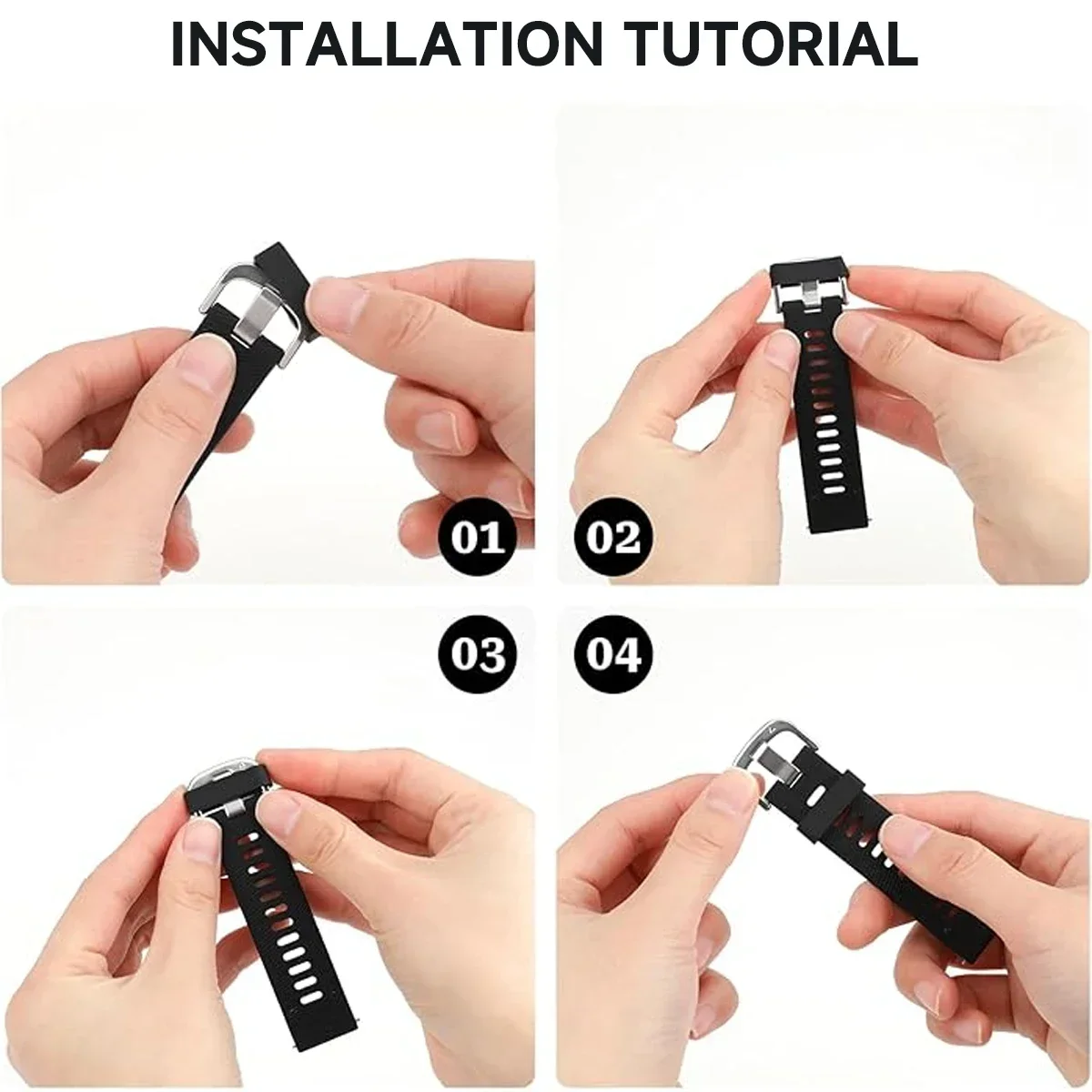 4pcs Silicone Strap Ring 12 14 16 17 18 19 20 22 24 26mm Waterproof Loops Security Holder Watch Accessories Rubber Band Keeper