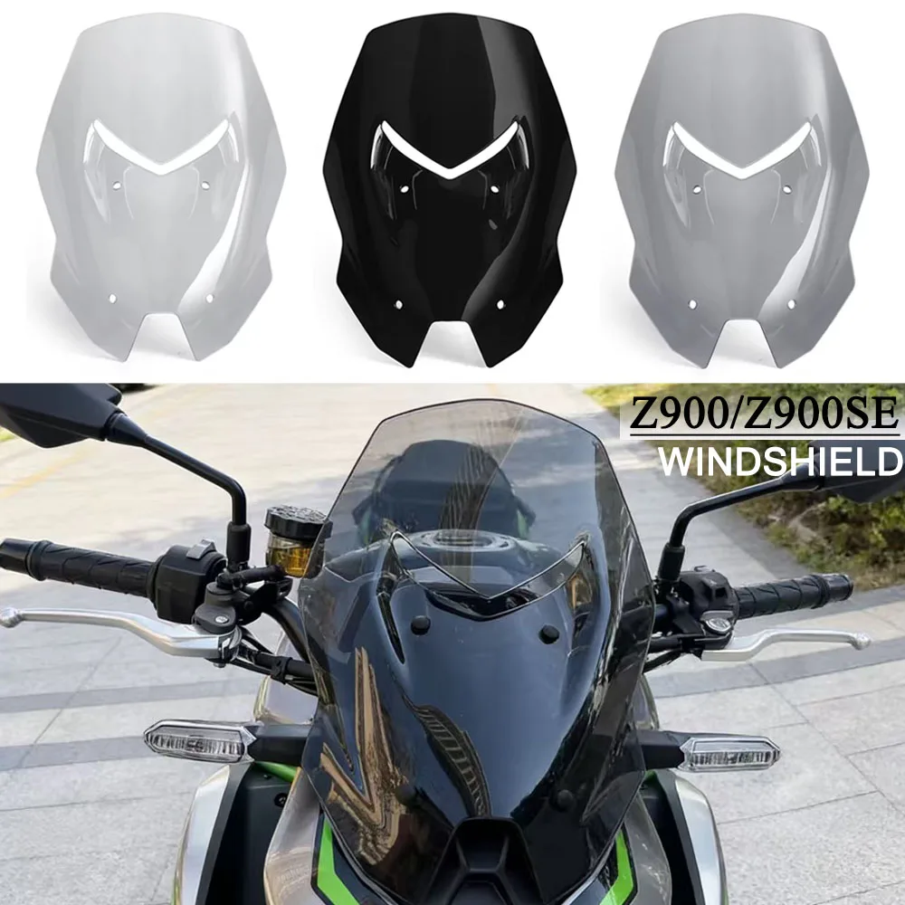 

Motorcycle Front Screen Windscreen Windshield Wind Screen Deflectors Protector Accessories For Kawasaki Z900 Z 900 SE 2025 2026
