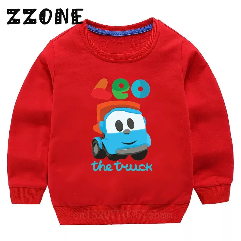 Kids Sweatshirts Leo The Truck Tv Show Cute Cartoon Children Hoodies Baby Pullover Outwear Tops Spring Autumn Girls Boys Clothes