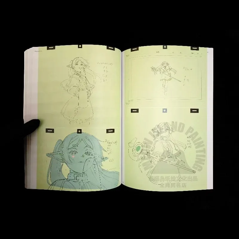 Frieren: Za granicą podróży - Art Book, ilustracje, kolekcja grafiki anime, storyboard, rysunki liniowe, szkic, animacja, komiks