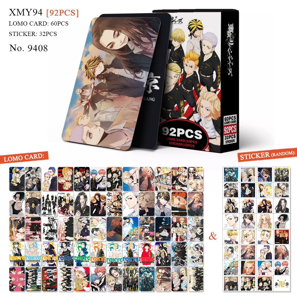 92Pcs/Set Tokyo Revengers Series High Quality Lomo Cards Manjiro Sano Draken HD Printd Photocards And Sticker Collection Gifts