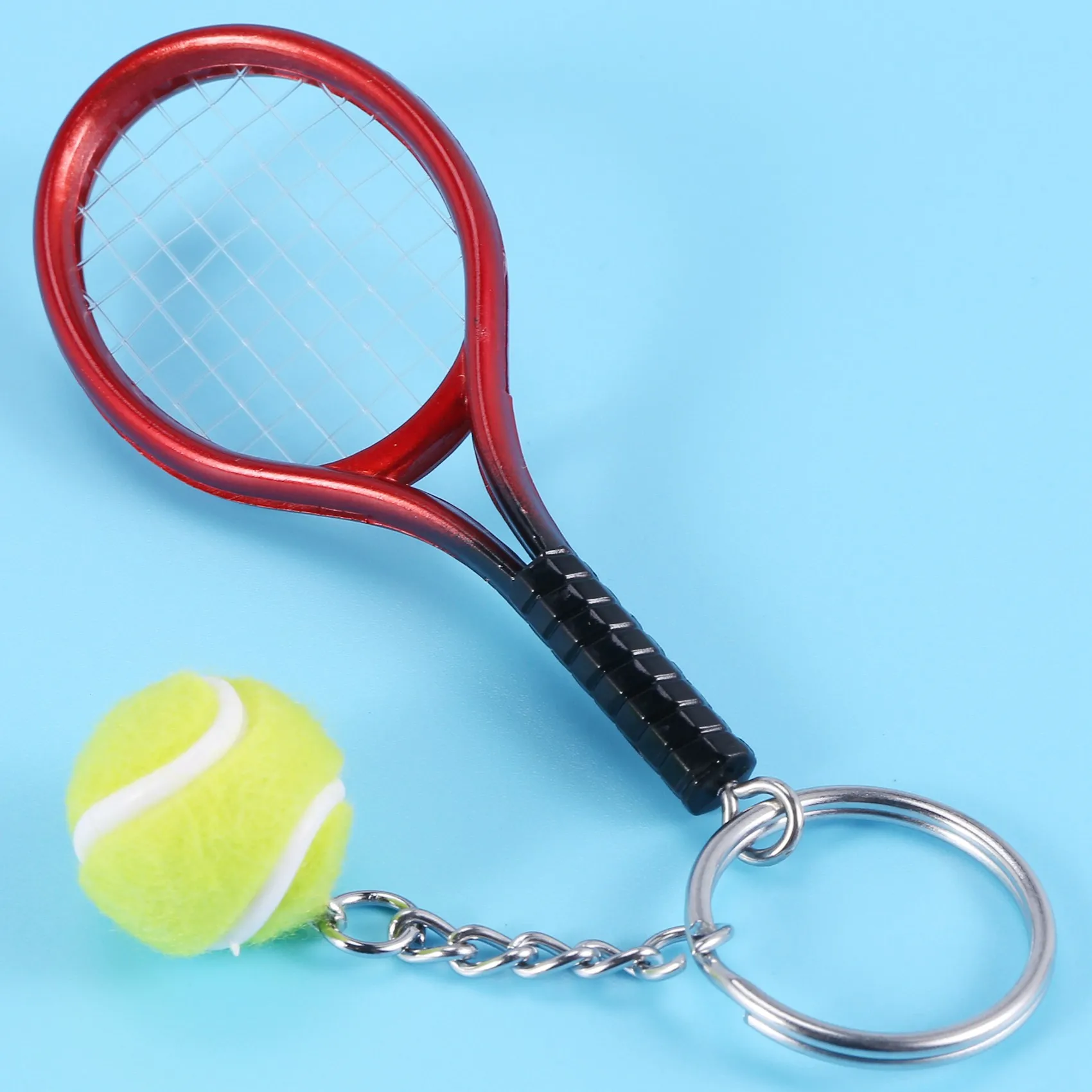 6Pcs Mini Tennis Racket Ball Keychain Pendant Bag Accessories For Bag Sport Advertisement Fans Souvenirs Key Ring Eco-Friendly