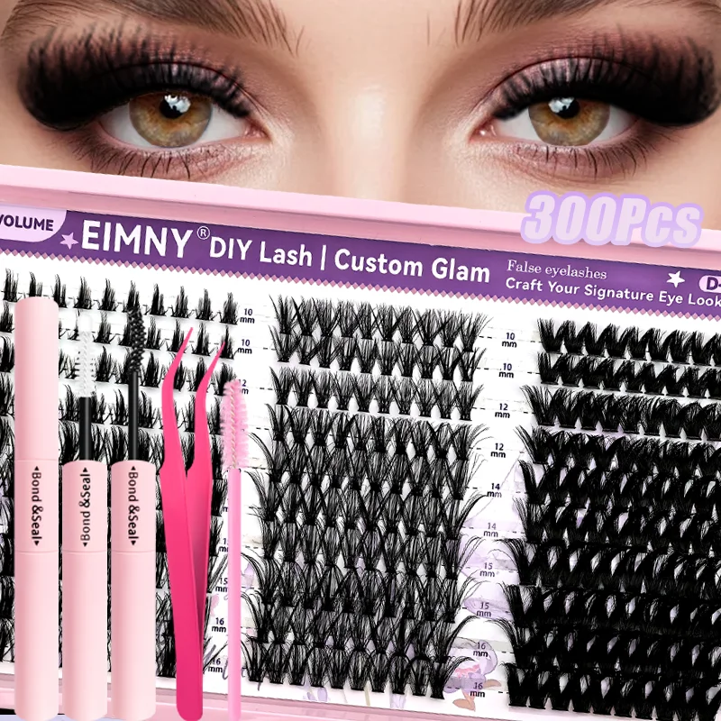 EIMNY 300 Stück Wimpern-Cluster-Set, 10–16 mm, D-Curl, künstliche Wimpern unterschiedlicher Längen, geeignet für tägliche Partys, Festivalgeschenke