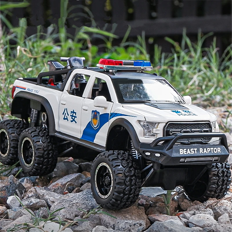 

1/28 Ford Raptor F150 Pickup Alloy Car Model Diecast & Toy Metal Police Off-Road Vehicles Car Model Simulation Children Toy Gift