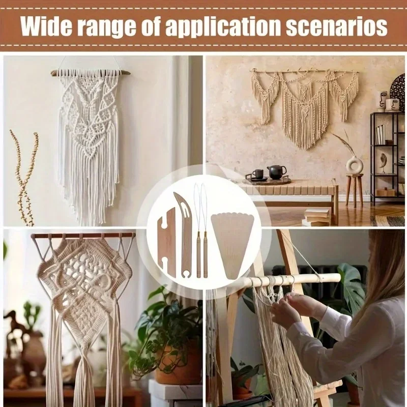 Premium Beech Wood Inkle Weaving Shuttle Kit with Beveled Design Comfort Grip Handle Complete Crafting Set for Beginners Experts