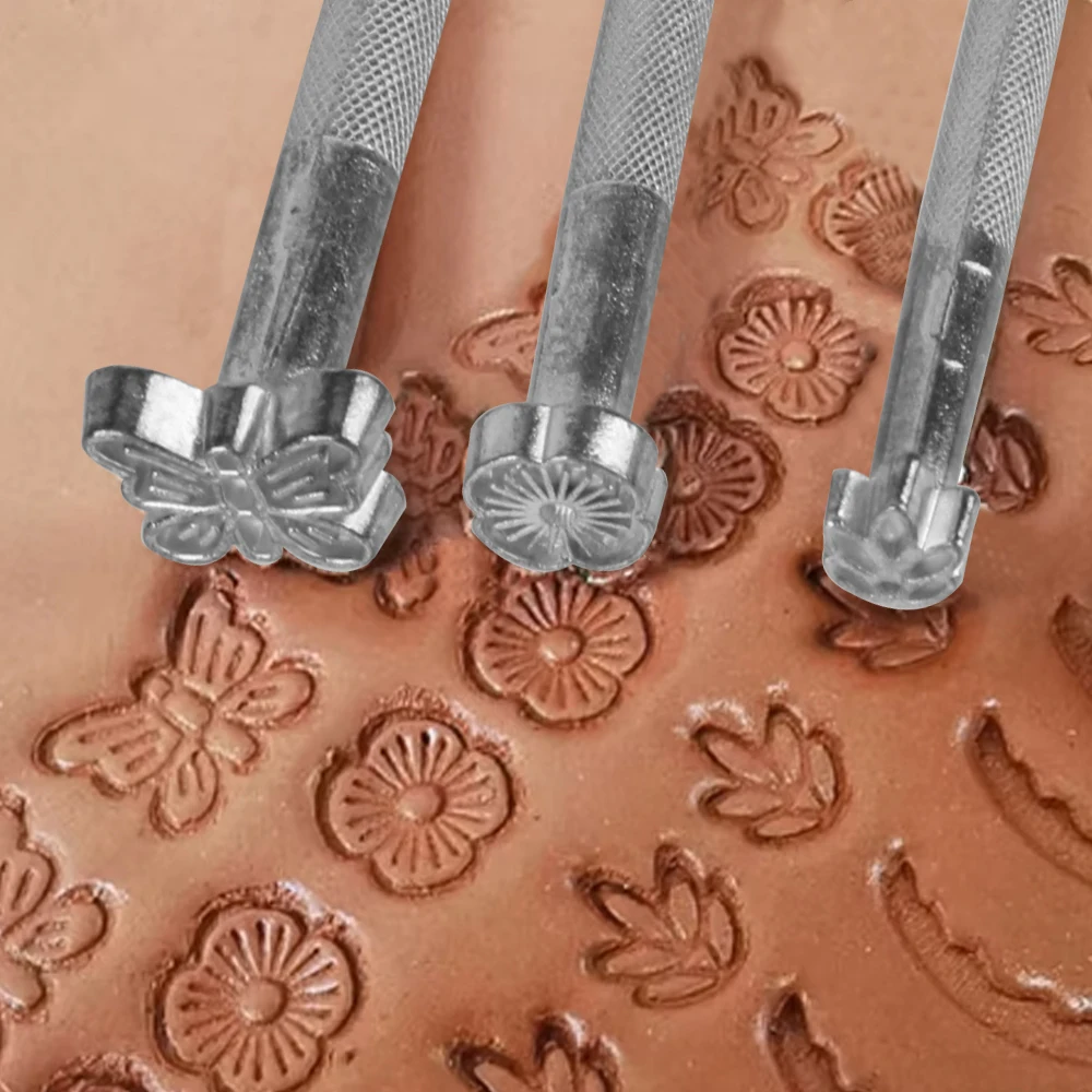 

DIY Carving Leather Tool Accessories Carving Chisel Set Printing Arts And Crafts Sculpture Knocking Flowers 20Pcs Stencil
