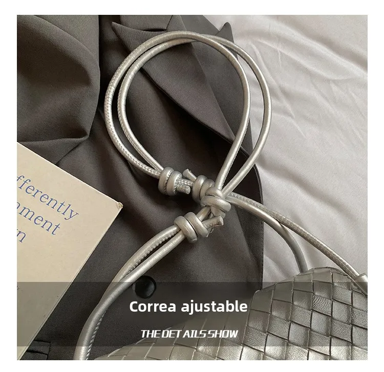 Bolso Bandolera Y2K para Mujer, Modelo LinJ2026, Tejido, de un Solo Hombro, Pequeño y Cuadrado, Bolso de Mano Moderno, Exclus...