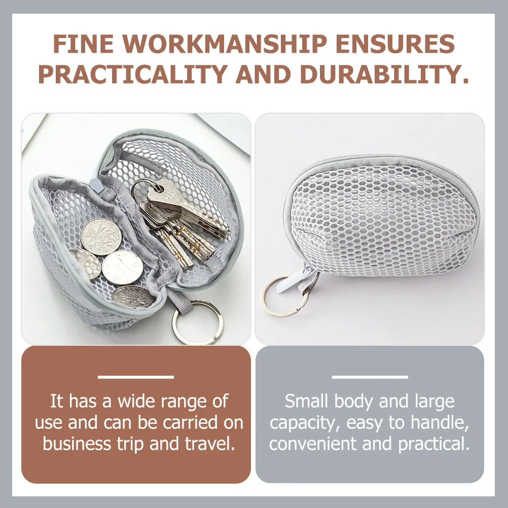 Durable Lightweight Mesh Makeup Bag Portable Travel Toiletry Organizer Multifunctional Pouch Practical Simple Design