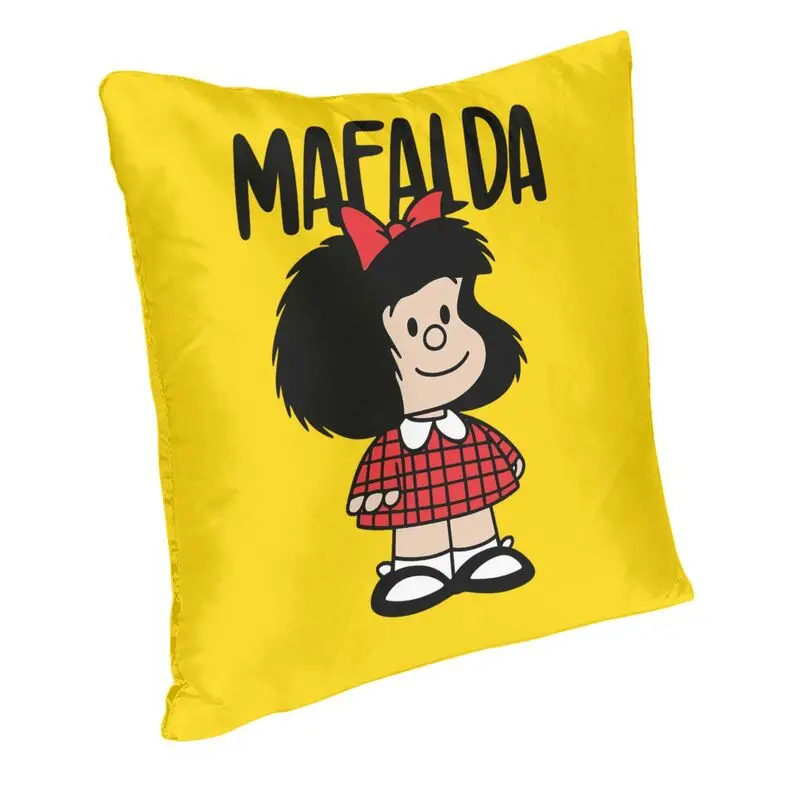 Manga Quino Mafalda Kawaii Cartoon Square Pillow Case Home Decor Cushion Cover Throw Pillow for Sofa Double-sided Printing