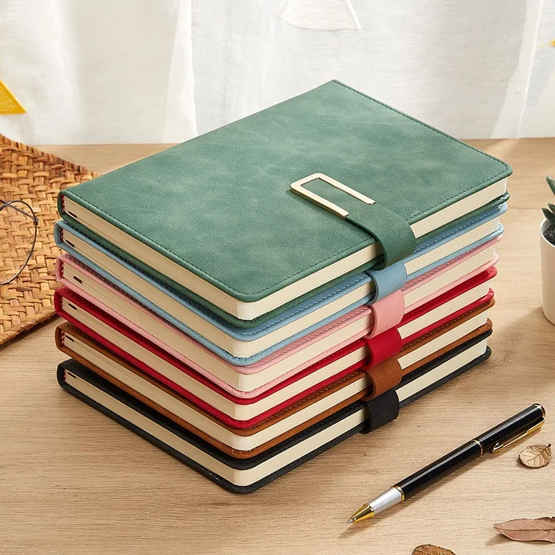 Vintage A5 Leather Notebook with Personalized Soft Cover - Perfect for Business Meetings and College Life Note Book