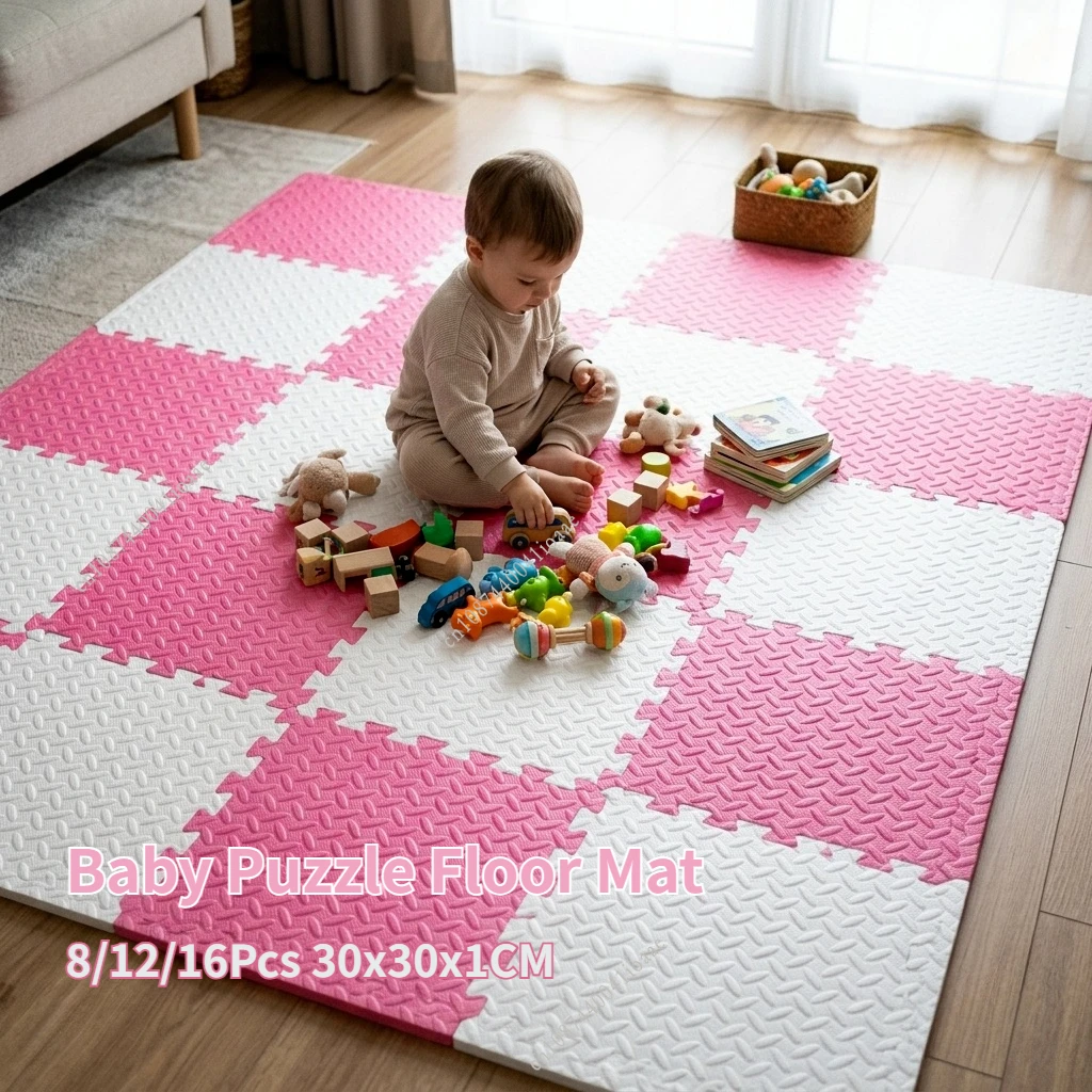 8/12/16Pcs Baby Puzzle Floor Mat EVA Leaf Pattern Fitness Floor Mat 30x30x1CM Kids Carpet Interlocking Baby Play Activities Mat