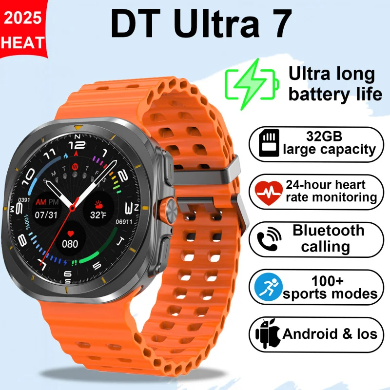 

2025 New Watch 7 Ultra Smartwatch Men NFC GPS 3D Video playback Bluetooth Call Sport Waterproof Watches 32GB Storage