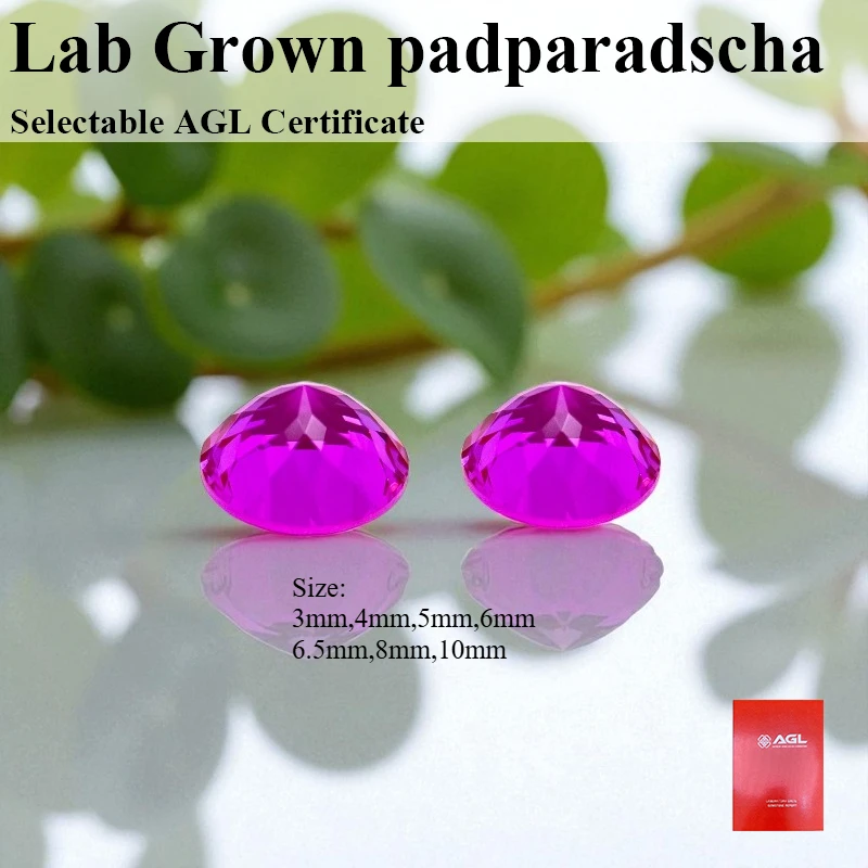 

Lab Grown Ruby Round Cut Rubellite Color VVS1 Synthetic Gemstone For Jewelry Diy Making Selectable AGL Certificate