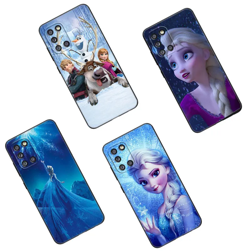 Frozen Princess Elsa Anna Black Phone Case For Samsung Galaxy A01 A03 Core A04 E A02 A05 A10 A20 A21 A30 A50 S A6 A8 + A7 2018