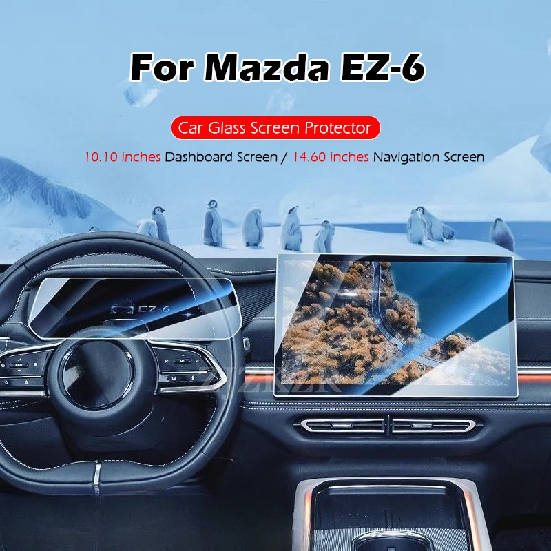 

For Mazda EZ-6 EZ6 2024 2025 Tempered Glass Screen Protector Film Car Infotainment Radio GPS Navigation Dashboard Accessories