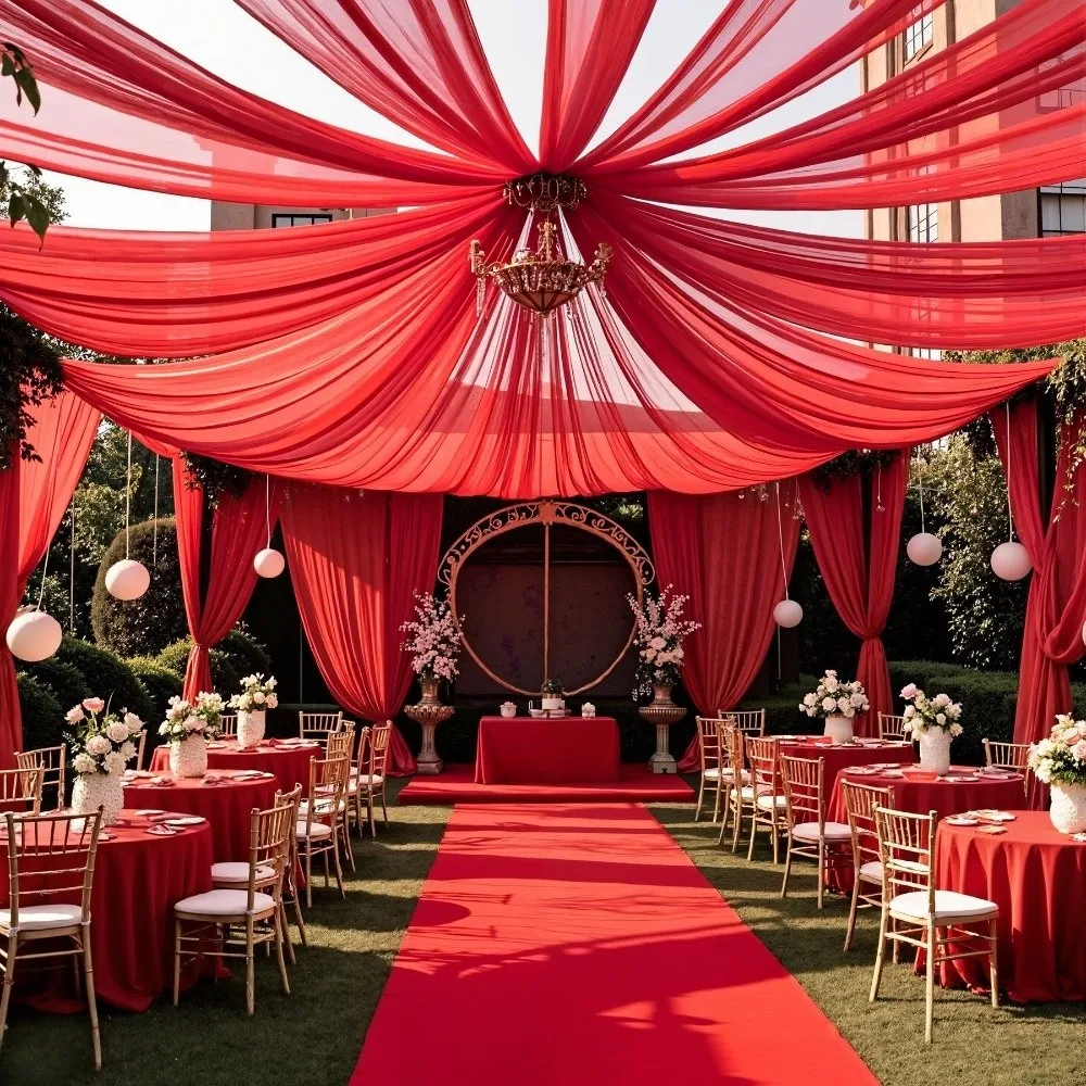 Metal Ceiling Drapes Hanging Hoop Kit Anti-Rust DIY Curtains Wedding Ceiling Drape Ring Detachable Chain Iron Art