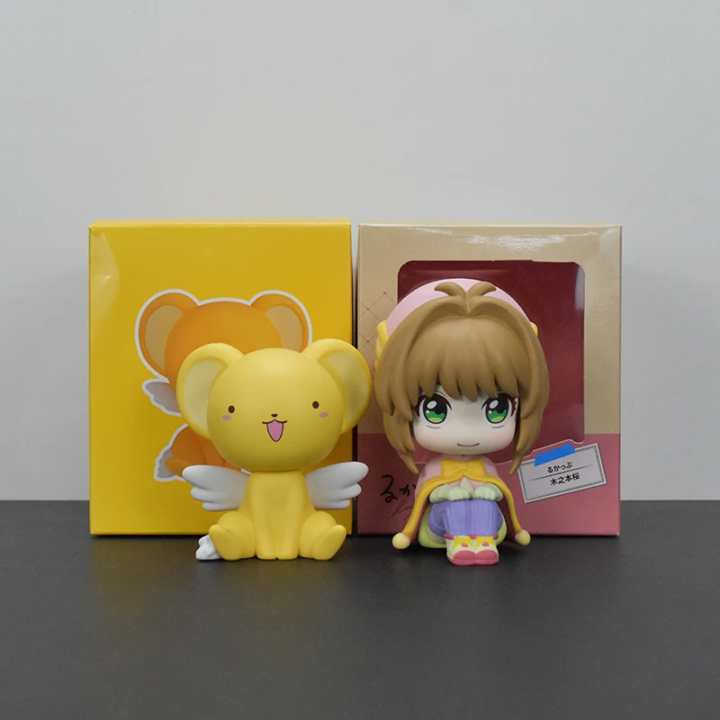 

Anime Cardcaptor Sakura Cute Cerberus Figurine Magical Girl Kinomoto Sakura Action Figures 10cm PVC Collectible Model Doll