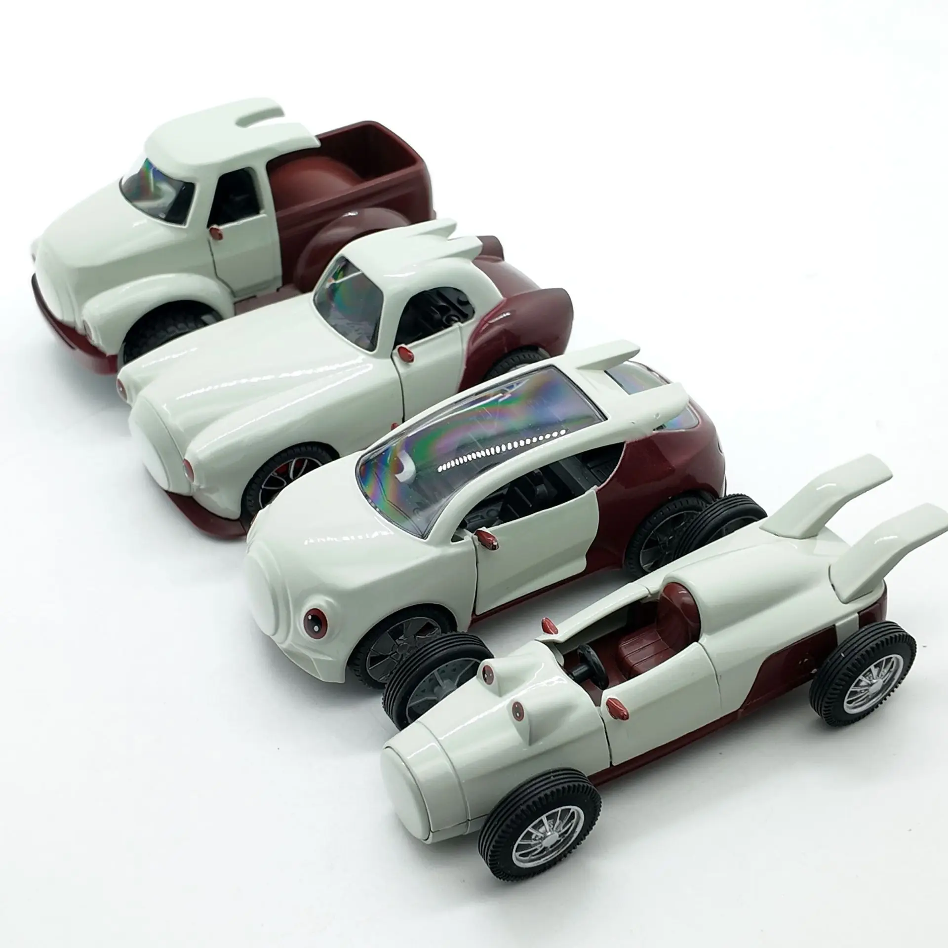 Coche de transporte de tráfico de aleación Retro de simulación 1:87, modelo bonito, coche deportivo extraíble, juguete, Mini coche clásico de Anime, coche conceptual