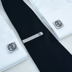 Personalized Engrave Date Name Tie Clip Men Custom Logo Tie Bar Pin Wedding Anniversary Jewelry Business Gift