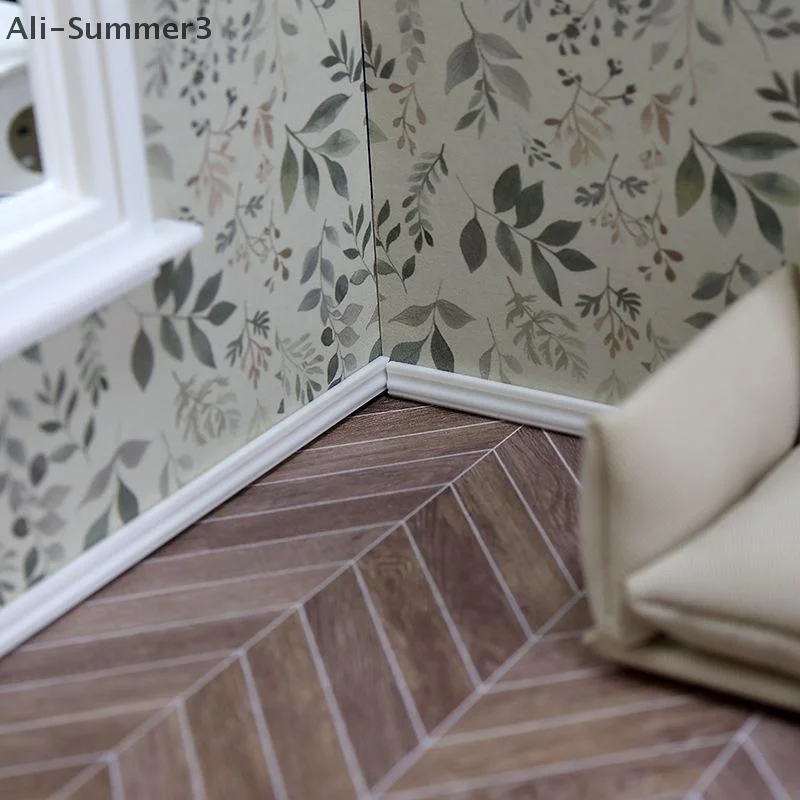 2PCS 1:12 Dollhouse Miniature Skirting Line Mini Waistline Bathroom Living Room Decor Toy Doll House Accessories