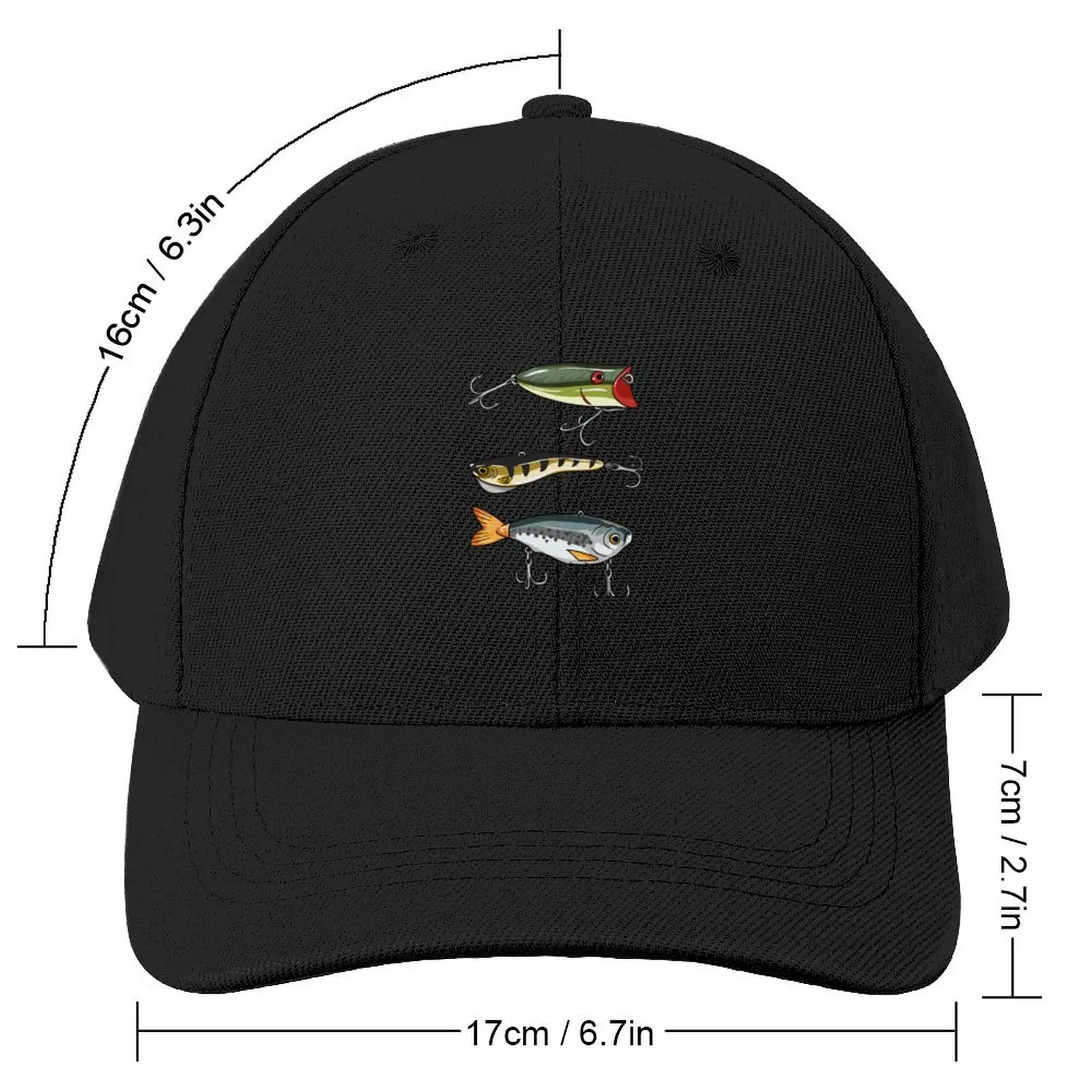 3 Fishing Lures Baseball Cap Golf Hat Luxury Cap Snap Back Hat Beach Outing Women's Hats For The Sun Men's