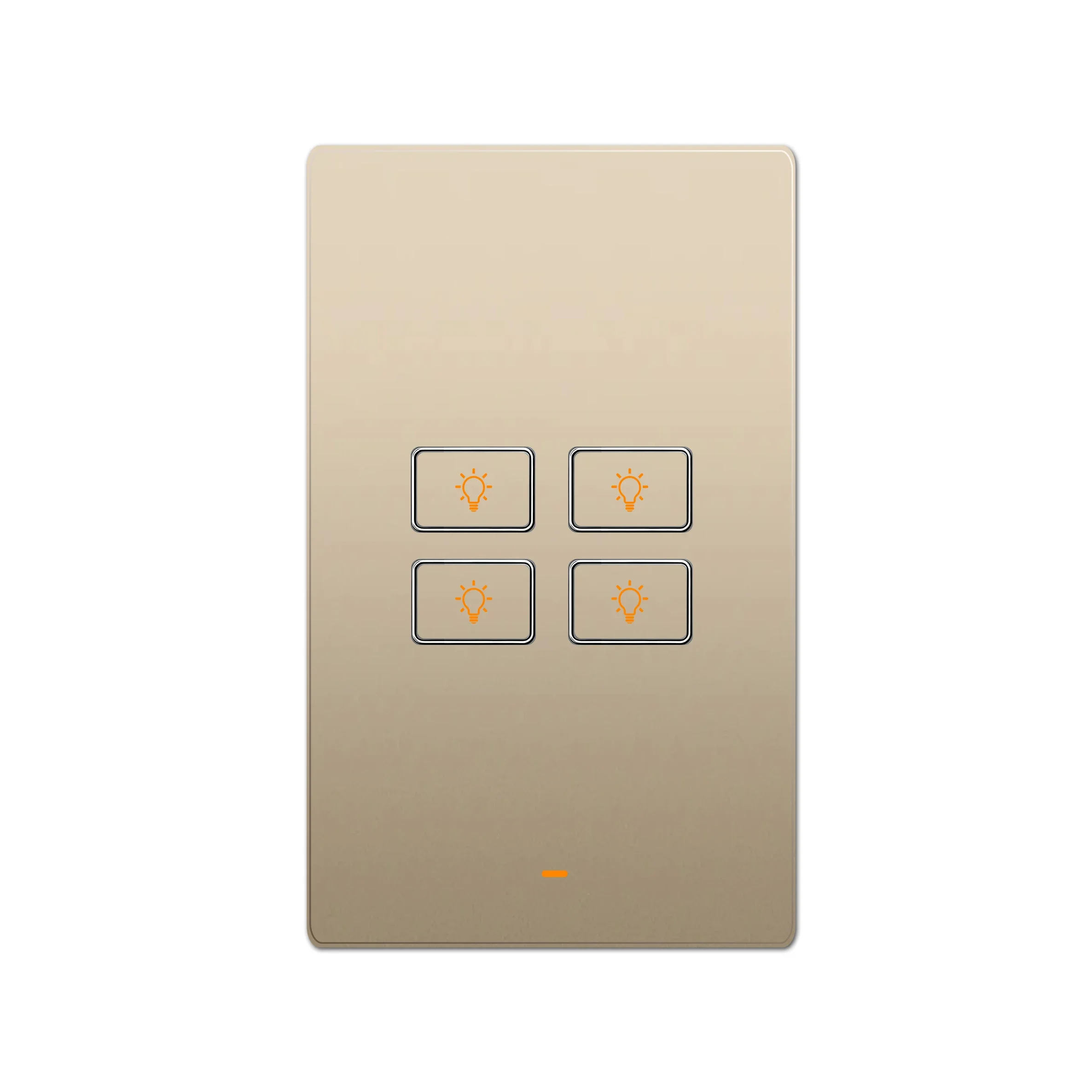 New Design Tuya Wifi Zigbee Solid Push Button Smart Light Wall Switch 4 Gang Switch Voice Control by Alexa Google Remote