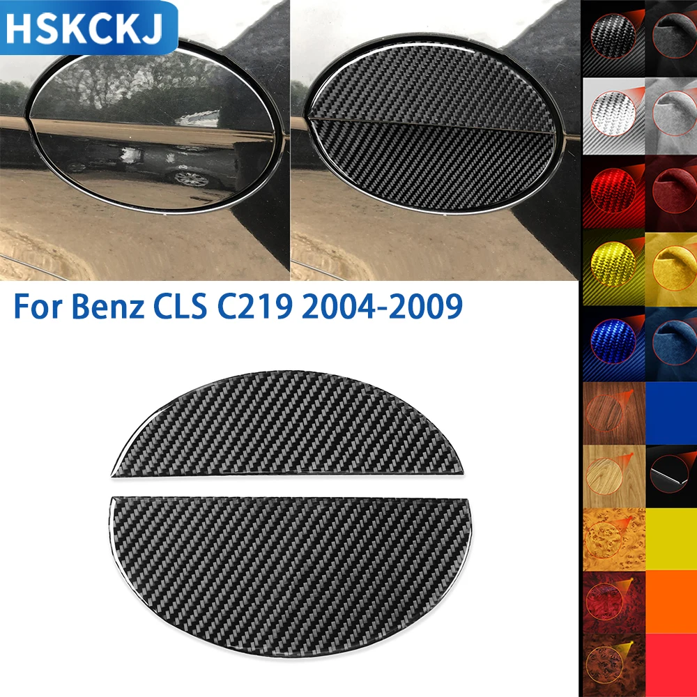 

For Mercedes Benz CLS C219 2004-2009 Accessories Carbon Fiber Car Interior Fuel Tank Cap Cover Trim Sticker Decoration