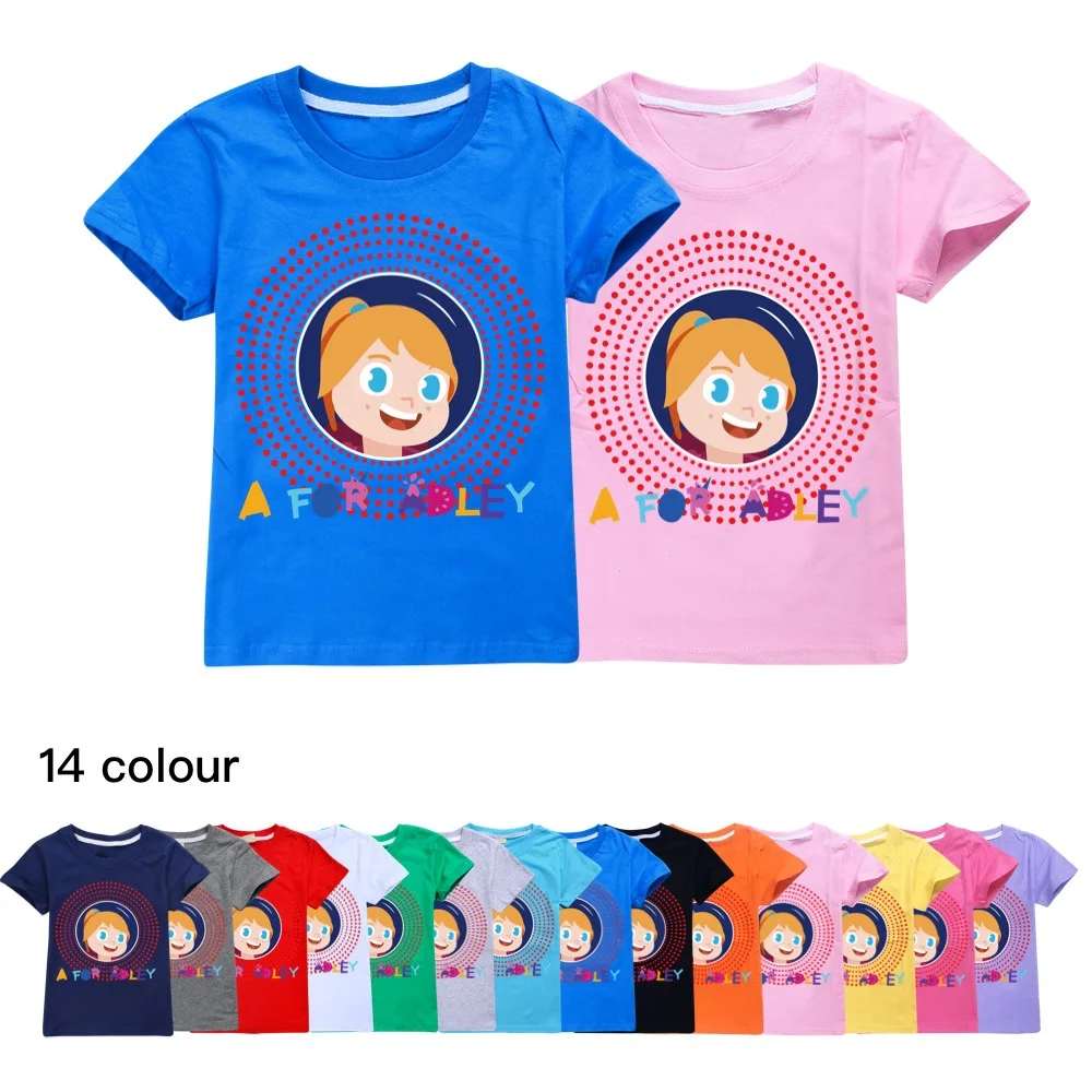 

2023 Fashion A for Adley Kids T-Shirt Boys Girls Funny Clothes Children's Anime Costume Summer Tops Baby T Shirts Tee Top 2-16Y