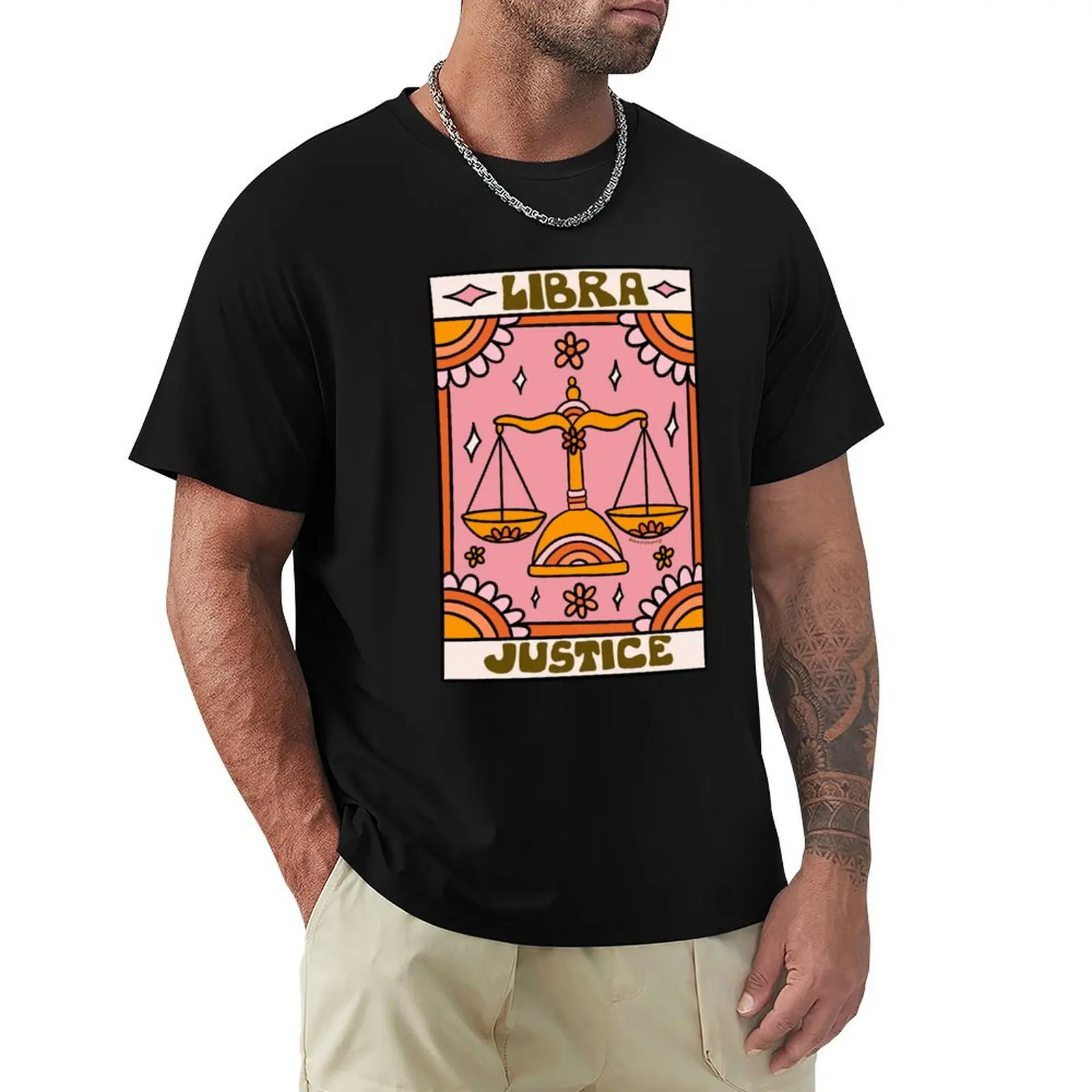 Libra Tarot Card T-Shirt Soft Durable Cotton T-Shirt