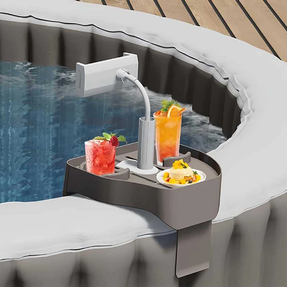 Clip-on Pool Cup Holder Phone Holder Pool Beverage Drink Tray Summer Accessory