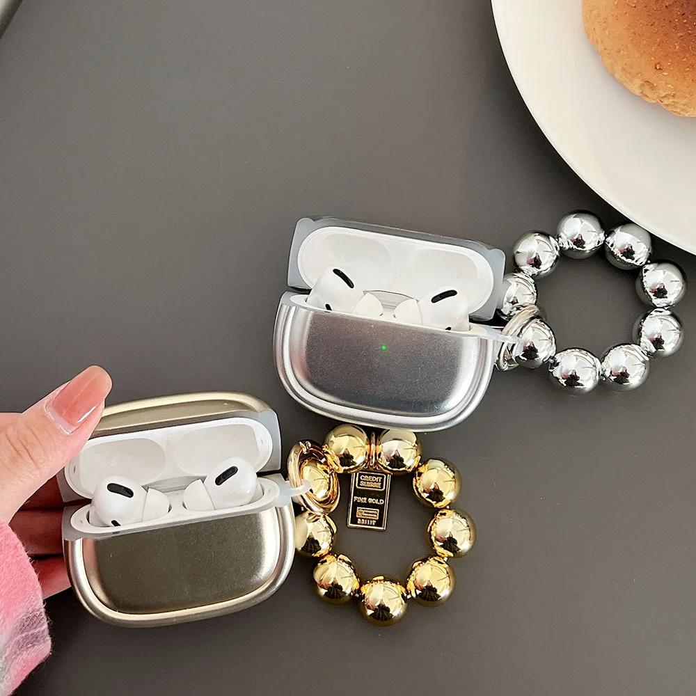 Electroplated Gold Silver Bracelet Chain Case for Apple AirPods Pro 2 Air Pods 3 1 Plating Wireless Bluetooth Earphone Box Cover