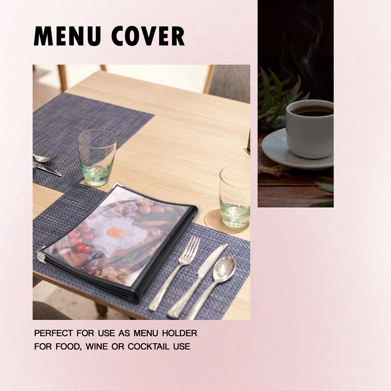 Transparent Restaurant Menu Covers For A4 Size Book Style Cafe Bar 10 Pages 20 View